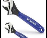 WORKPRO 2PCS Adjustable Wrench Set 6-Inch&amp;10-Inch Metric&amp;SAE Scales Carb... - £10.96 GBP