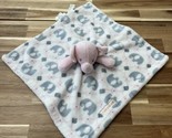 Blankets &amp; Beyond Pink Gray Elephant Lovey Security Blanket 14.5x14 - $16.14