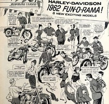 Harley Davidson FunORama Advertisement 1962 Motorcycle Comic New Models ... - £31.46 GBP