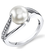 Sterling Silver 8.0mm Freshwater White Pearl Ring - $115.73 CAD