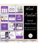100 Virtual Assistant Social Media Posts, 100 Social Media Posts in purple - £9.43 GBP