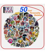 50 PCS, Stickers Cool Personality Skeleton Cartoon, Waterproof Sticker, ... - $203.96 MXN+