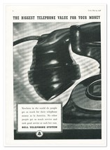 Print Ad Bell System Biggest Telephone Value Vintage 1938 Advertisement - £9.60 GBP