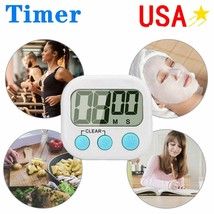 Lcd Digital Kitchen Timer Magnetic Countdown Up Cooking Timer Clock Loud... - £12.56 GBP
