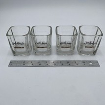 Jack Daniels Whiskey Square Tumbler set of 4 weighted bottoms VNG Bar lo... - $18.04