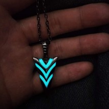 Glow-in-the-Dark Arrowhead Pendant Necklace | Luminous Tribal Blade Neck... - $15.00