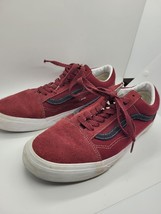 VANS Off the wall Suede Leather sneaker skater shoes men&#39;s 9.5 burgundy - £13.45 GBP