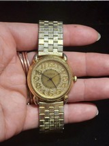 Guess Watch Women Gold Tone Round Dial  New Battery 7&quot; - £15.41 GBP