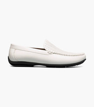 Stacy Adams Conroy Moc Toe Perf Slip-On Casual Shoes White 25702-100 image 2