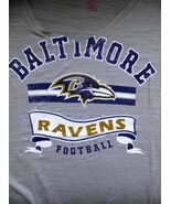 Juniors Grey Baltimore Ravens Rhinestone V-Neck Short Sleeve Tee, Large(... - £14.15 GBP