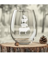 Stacked Farm Animals Etched Glasses - Wine, Champagne, Pint Glasses, Sho... - $24.99+