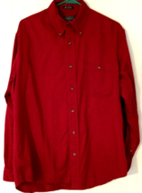 Susquehanna Trail shirt size L men button down long sleeve red 100% cotton - $11.63