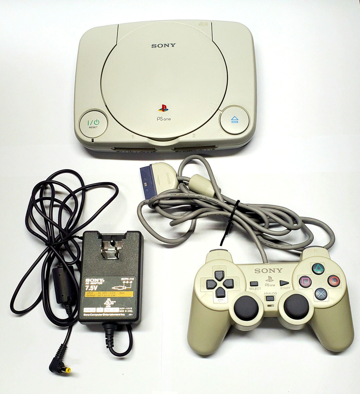 Primary image for  SONY PLAYSTATION PS ONE PS-1 GAME CONSOLE, POWER, AND CONTROLLER, SCPH-101