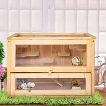 Lonabr 2 Level Wooden Hamster Cage Mouse Mice Rat Habitat Pet Small Animal House - £103.29 GBP