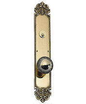 BRASS Accents  D04-K322A-LRL-619 Fluer De Lis Plate Set 2-.37 in. Passage Satin  - £190.98 GBP