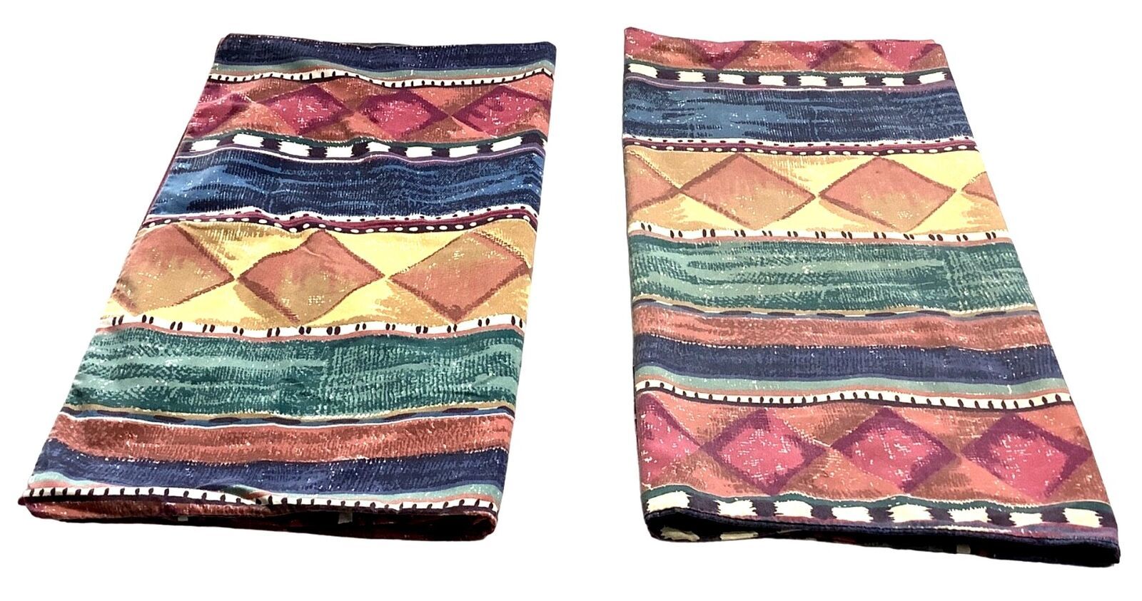 2 Dan River King Pillow Cases Southwestern Aztec Design Multicolor 42" x 19" - $27.59