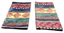 2 Dan River King Pillow Cases Southwestern Aztec Design Multicolor 42&quot; x 19&quot; - £21.65 GBP