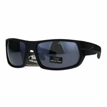 Locs Resistente Sombras Gafas de Sol Hombre Envoltura Rectangular Negro - £9.52 GBP