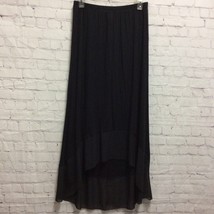 Spense Womens Straight Skirt Black Maxi High Low Boho Elastic Waist Sheer S - £12.07 GBP