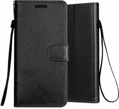 T-Mobile Revvl V+ /V Plus 5G - Black Credit Card Wallet Pouch Leather Case Cover - £14.42 GBP