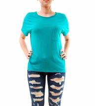 SUNDRY Womens Tee Chest Pocket Round Neck Casual Cosy Fit Green Size M - £29.12 GBP