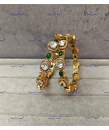 VeronuiQ Trends-Latest Design Gold Plated Emerald Green Stone and Polki ... - $180.36 CAD
