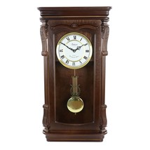 Bedford Clock Collection Chestnut Chiming Pendulum Wall Clock - $3,050.21 MXN