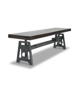Industrial Dining Bench Seat - Cast Iron Base - Adjustable Height – Ebon... - £1,945.11 GBP