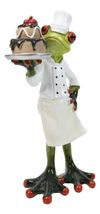 French Monsieur Baker Frog With Birthday Cake Decorative Figurine - €24,20 EUR