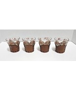 4 Vintage Libbey Bamco Western Tooled Leather 3 1/4&quot; Old Fashioned Glasses - $711.23 MXN