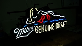Miller Lite Genuine Draft Neon Sign 17&quot;x12&quot; - £108.99 GBP