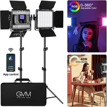 GVM RGB Led Video Light, 2PCS Video Lighting Kit with APP Control, 40W - £254.77 GBP
