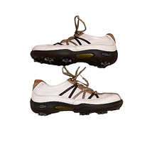 Ecco Golf Shoes Size EU 37 6-6.5 US White With Tan &amp; Brown Leather Womens - £24.94 GBP