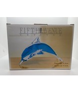 Crystal Blue Dolphin Fifth Avenue Art Glass Decorative    Blue &amp; Clear 9... - £14.70 GBP