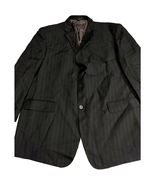 Angelo Rossi Mens Sports Coat Black Striped Inner Pockets Button Sleeve - $21.65 CAD