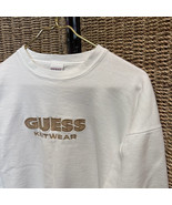 Vintage Guess Sweater Womens Extra Large White USA Made Crewneck Pullove... - £15.60 GBP