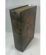 Fake Book Box Storage Box Medium Black, Gold &amp; Browns Vtg Velvet Lined F... - $465.68 MXN