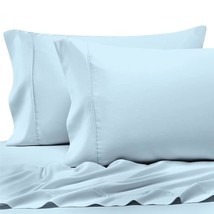 400 Thread Count Cotton Standard Pillowcases Sky Blue 100% Long Staple Cotton Co - £30.51 GBP
