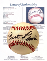 Curt Flood St Louis Cardsinals Autographed Signed Onl Baseball Jsa Full Loa - £419.41 GBP