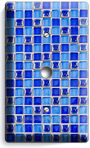 Blue Mosaic Arabic Tiles Look Light Dimmer Cable Plate Cover Kitchen Home Decor - £7.99 GBP