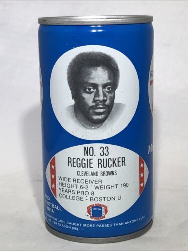 1977 Reggie Rucker Cleveland Browns Boston RC Royal Crown Cola Can NFL Football - £5.44 GBP