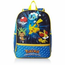 Pokemon 16&quot; Glowing Light up Front Kid Backpack Bag Picachu Chispin Poketball - £23.36 GBP