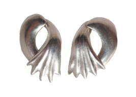 Mexico 925 Sterling Silver Wing Swirl Clip-on Earrings - £40.05 GBP
