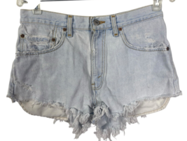 Levis Cut Off Denim Jean Shorts Size 31 Distressed Hem Faded Light Wash ... - $39.62