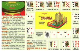 Sahara Hotel Rules of Black Jack Garden of Allah Vintage Hotel Postcard - £7.89 GBP