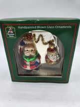 Handpainted Blown Glass Ornaments Santa By Christmas House - $4.70