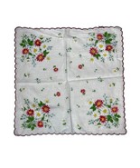 1 Vintage Cocktail Napkin Handkerchief Hankie Square 10.5&quot; x 11&quot; Floral - $25.75