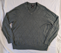 DOCKERS MEN&#39;S PULL OVER SWEATER LONG SLEEVE DIAMOND PATTERN V NECK SIZE XL - $18.99