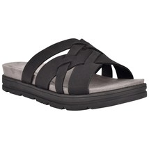 Easy Spirit Women Woven Slide Sandals Star 3 Size US 9.5M Black Faux Leather - £29.75 GBP