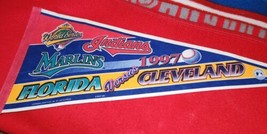 Vintage 1997 Florida Marlins vs Cleveland Indians MLB World Series Pennant - $16.63